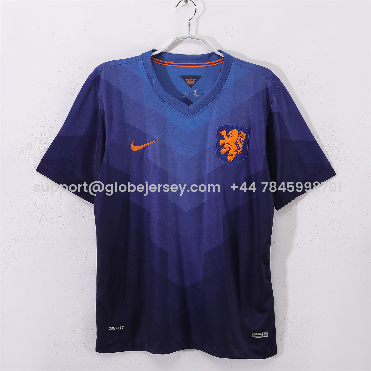 Retro Netherlands 2014 Away Blue Jersey