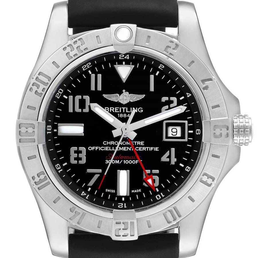 Breitling Aeromarine Avenger II GMT Black Dial Steel Mens Watch A32390