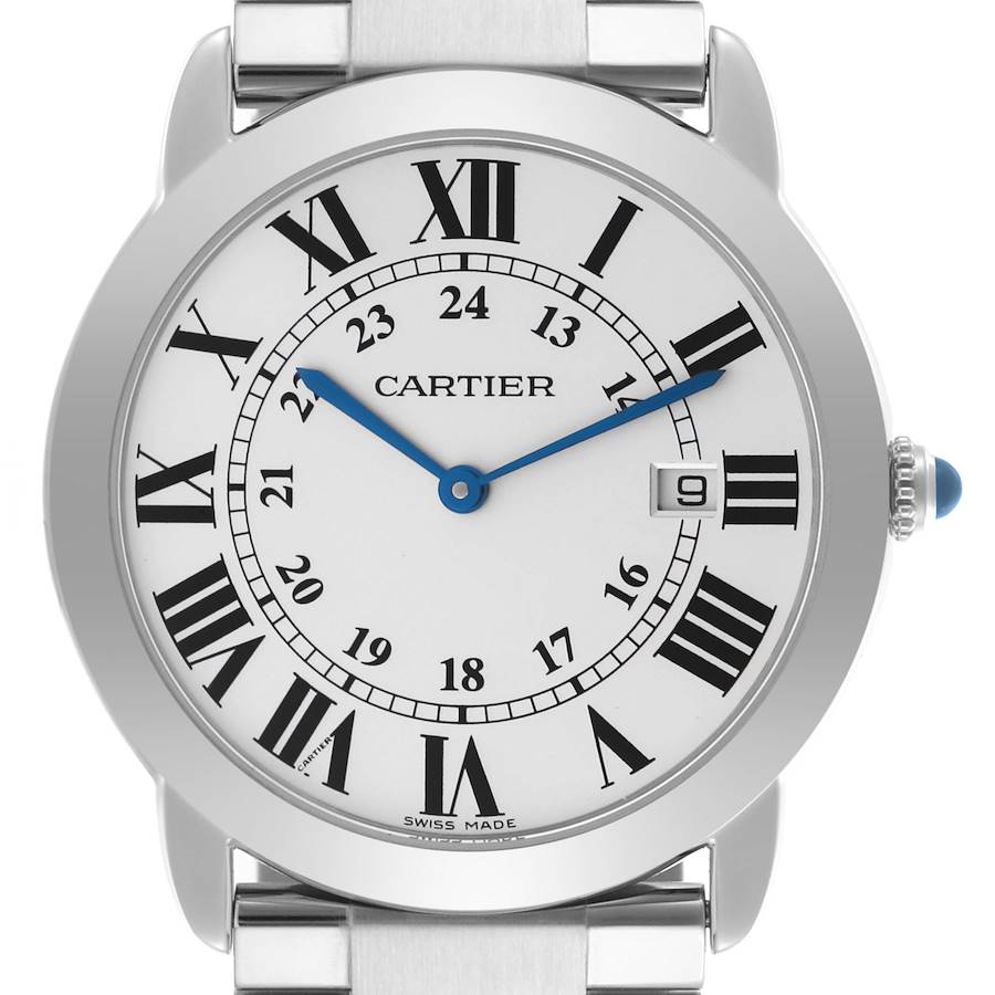 Cartier Ronde Solo Large 36mm Silver Dial Steel Mens Watch W6701005