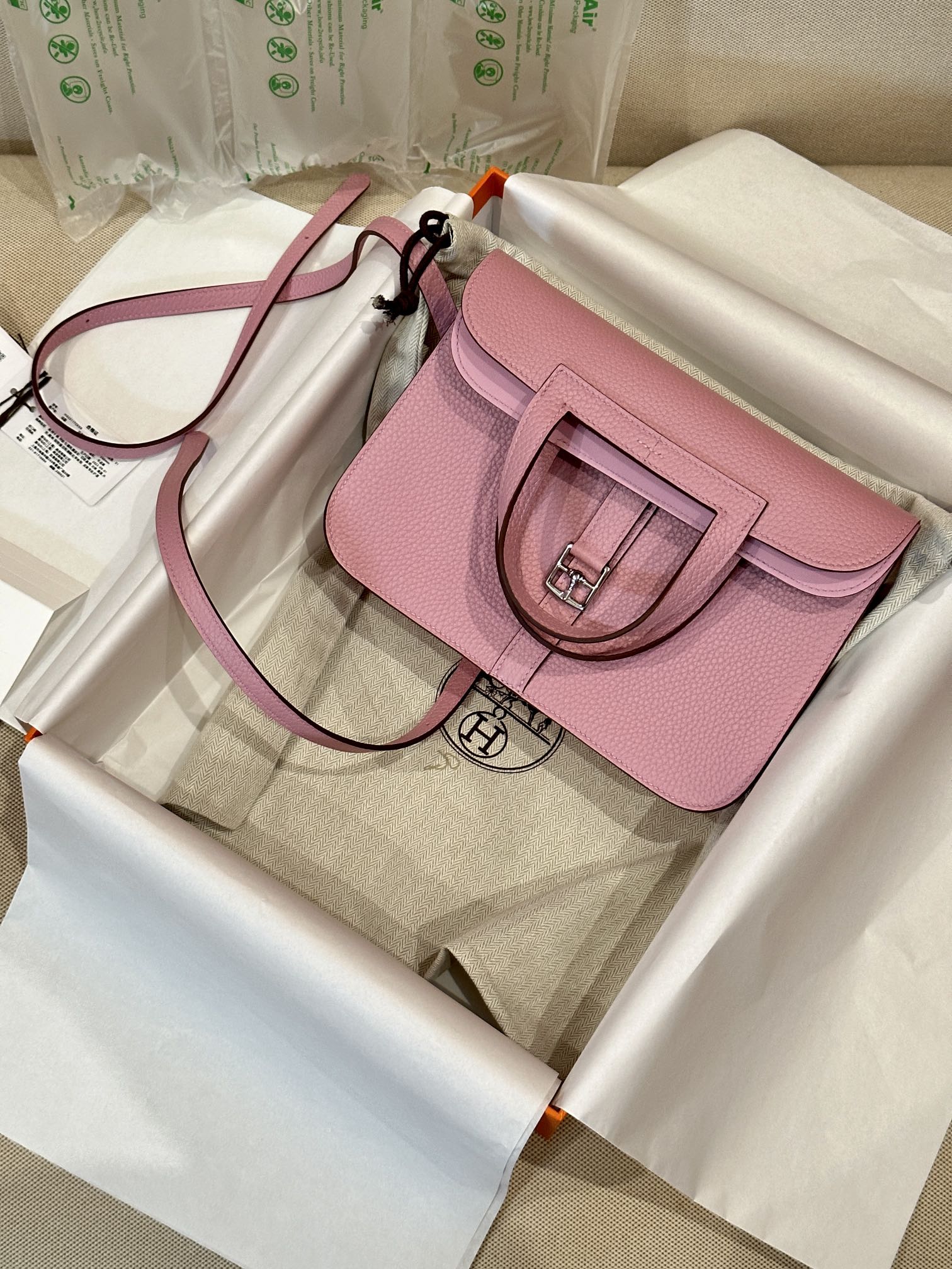 Replica Hermès Halzan Pink