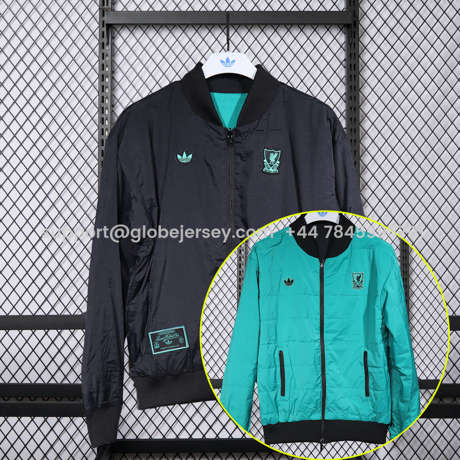 Liver.pool 25-26 Double Sided Reversible Windbreaker - Black & Green