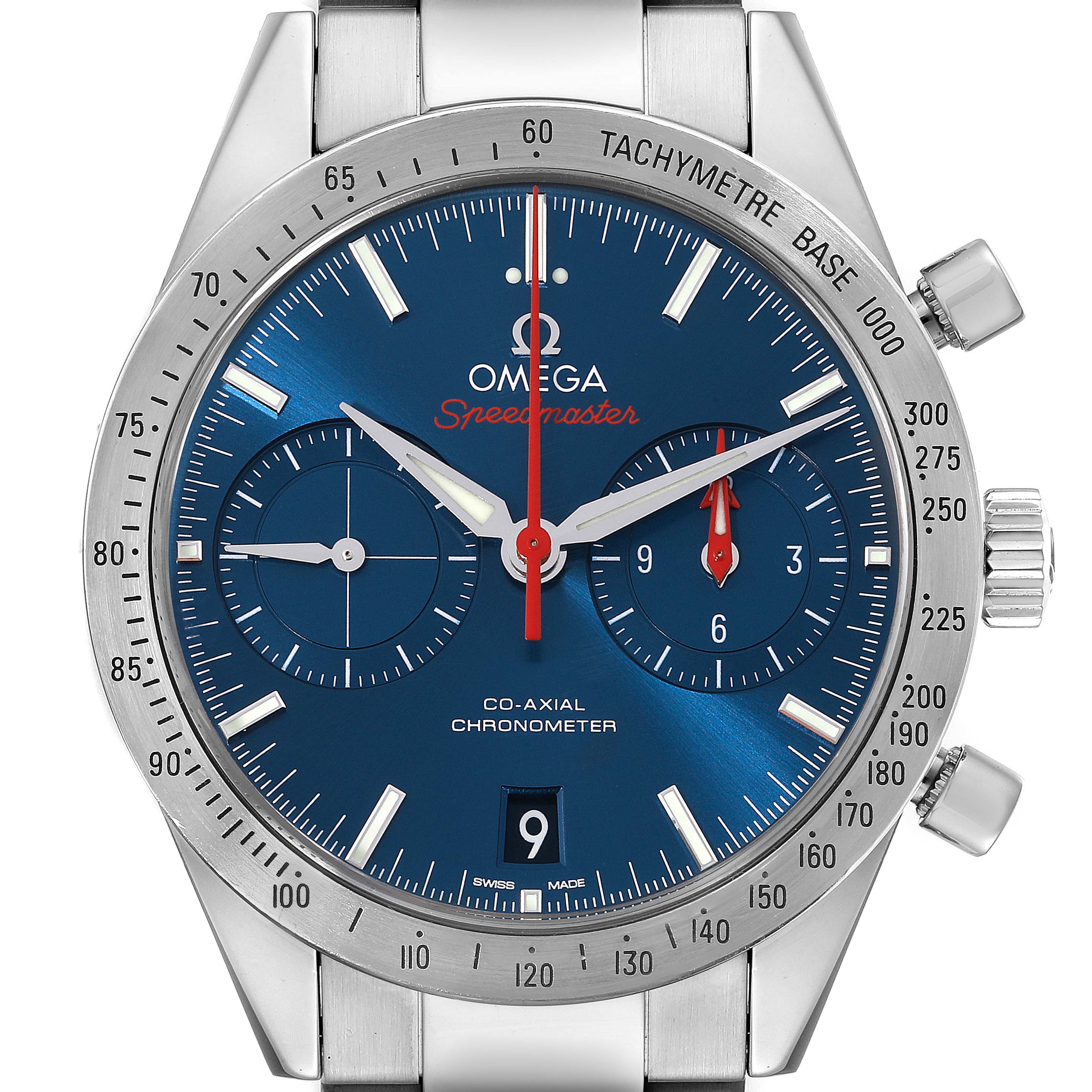 Omega Speedmaster 57 Blue Dial Chronograph Steel Mens Watch 41.5 MM 331.10.42.51.03.001