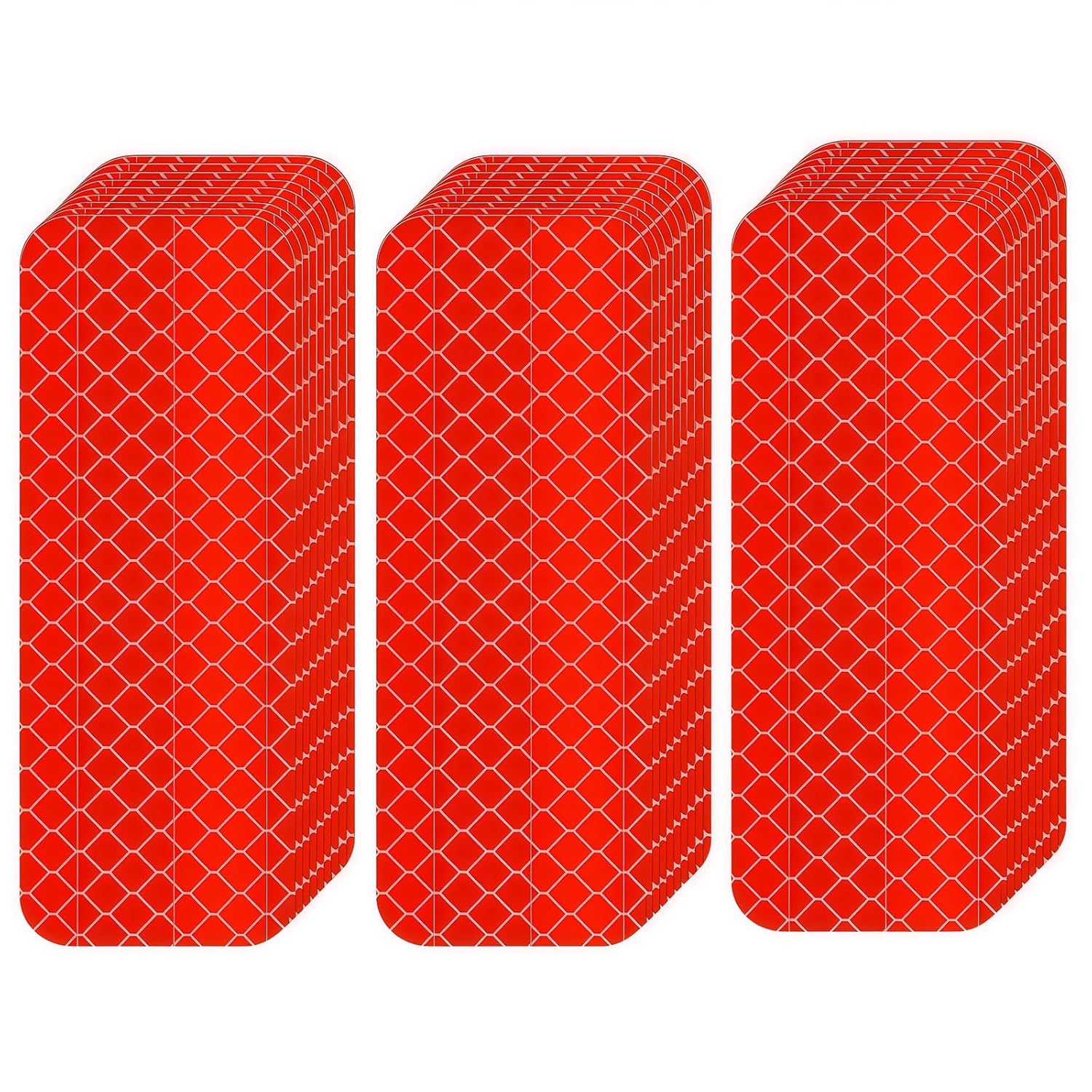 Reflective Tape 30 PCS – Waterproof Self-Adhesive Safety Stickers, High Intensity Reflector Tape for Outdoor Use on Bike/Truck/Car/Motorcycle/Clothing/Helmet, Red 1.18′′ X 3.15′′
