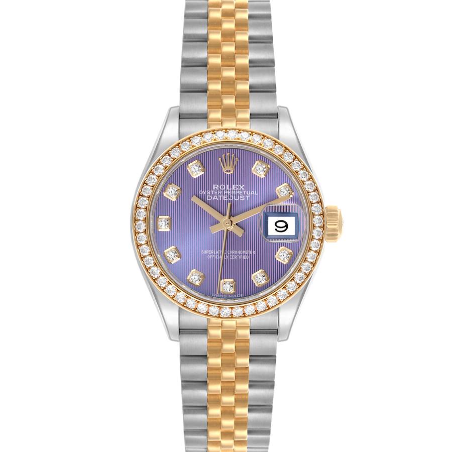 Rolex Datejust 28 Steel Yellow Gold Diamond Ladies Watch 279383 Card