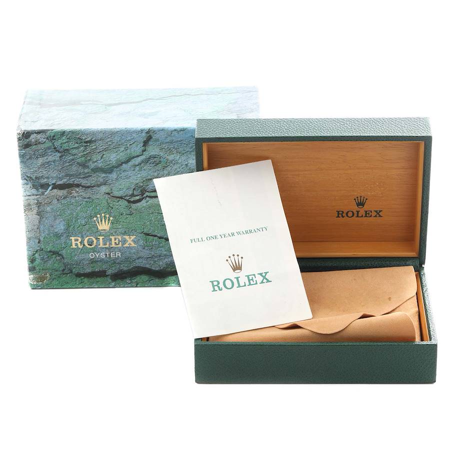 Rolex Air King Engine Turned Bezel Blue Dial Steel Mens Watch 14010