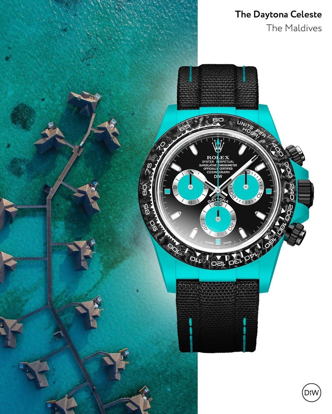 DiW Rolex Daytona CELESTE In Quartz Fiber