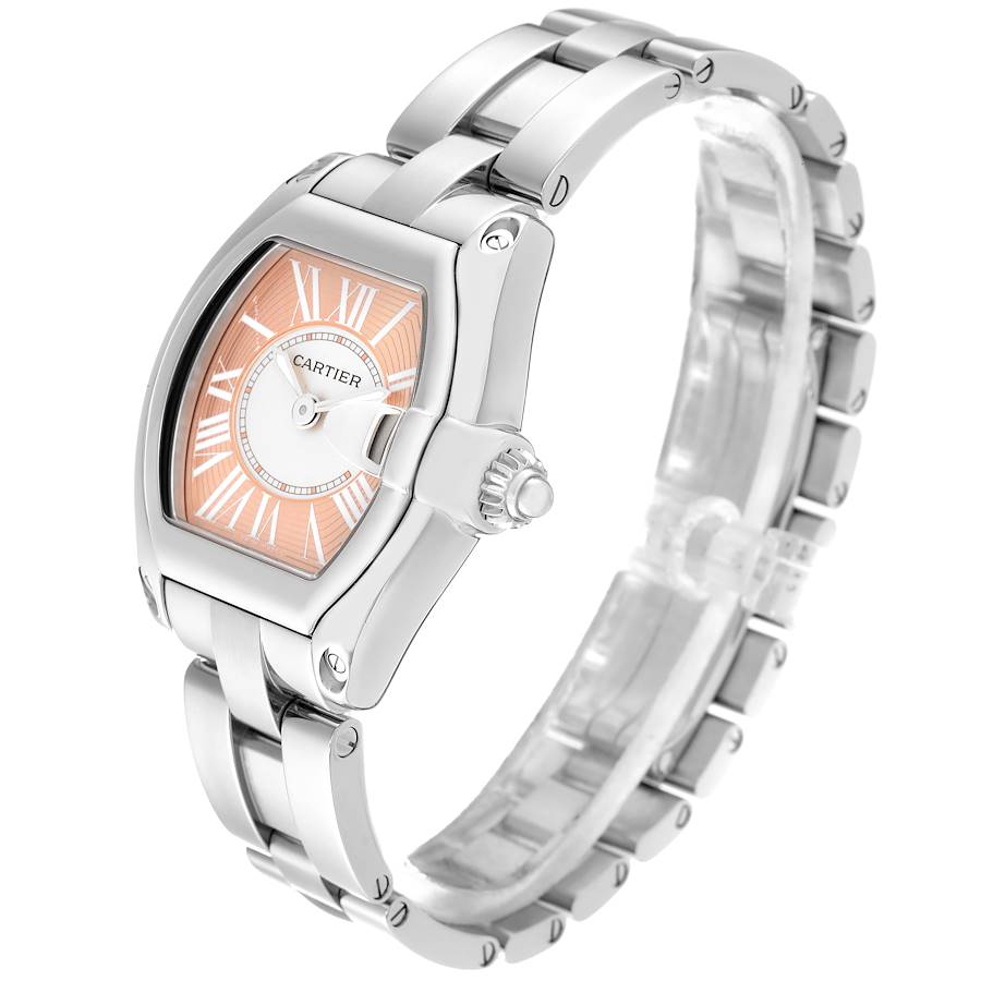 Cartier Roadster Coral Dial Limited Edition Steel Ladies Watch W62054V3