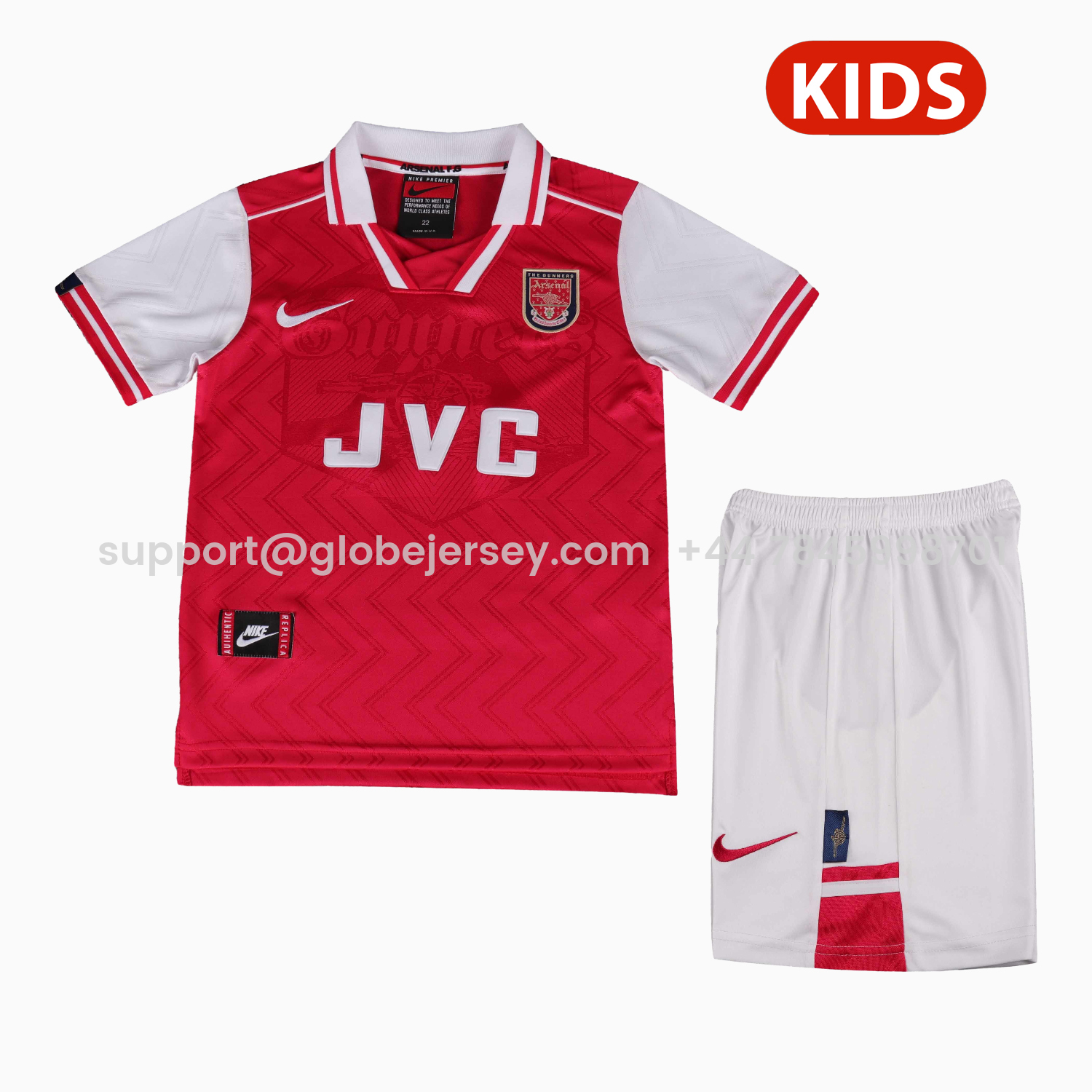 Retro Arsenal 1996-97 Home Kids Kit