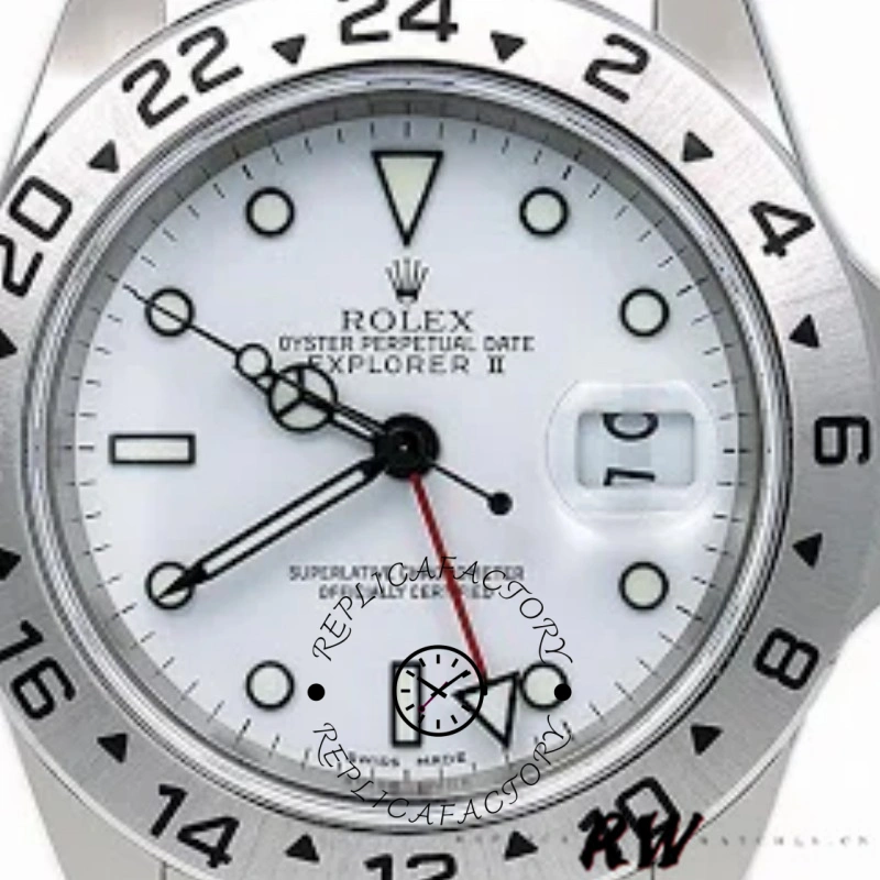 Rolex Explorer II 16570 Stainless Steel White Dial 40MM Mens Replica Watch