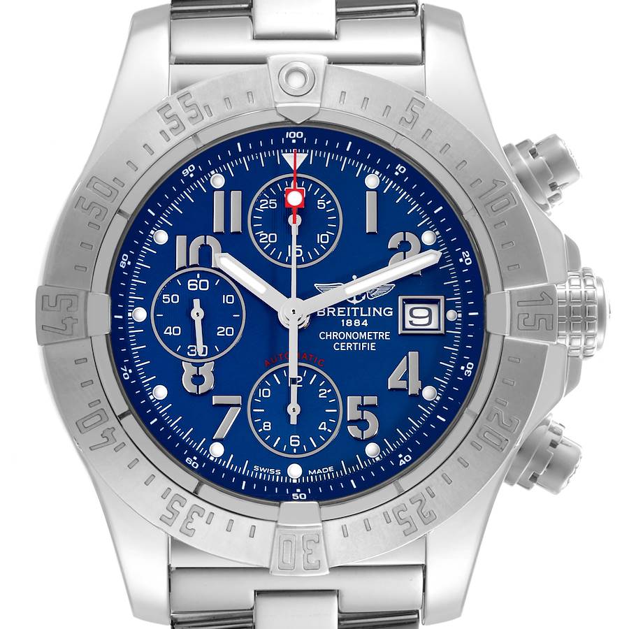 Breitling Avenger Skyland Chrono Blue Dial Steel Mens Watch A13380