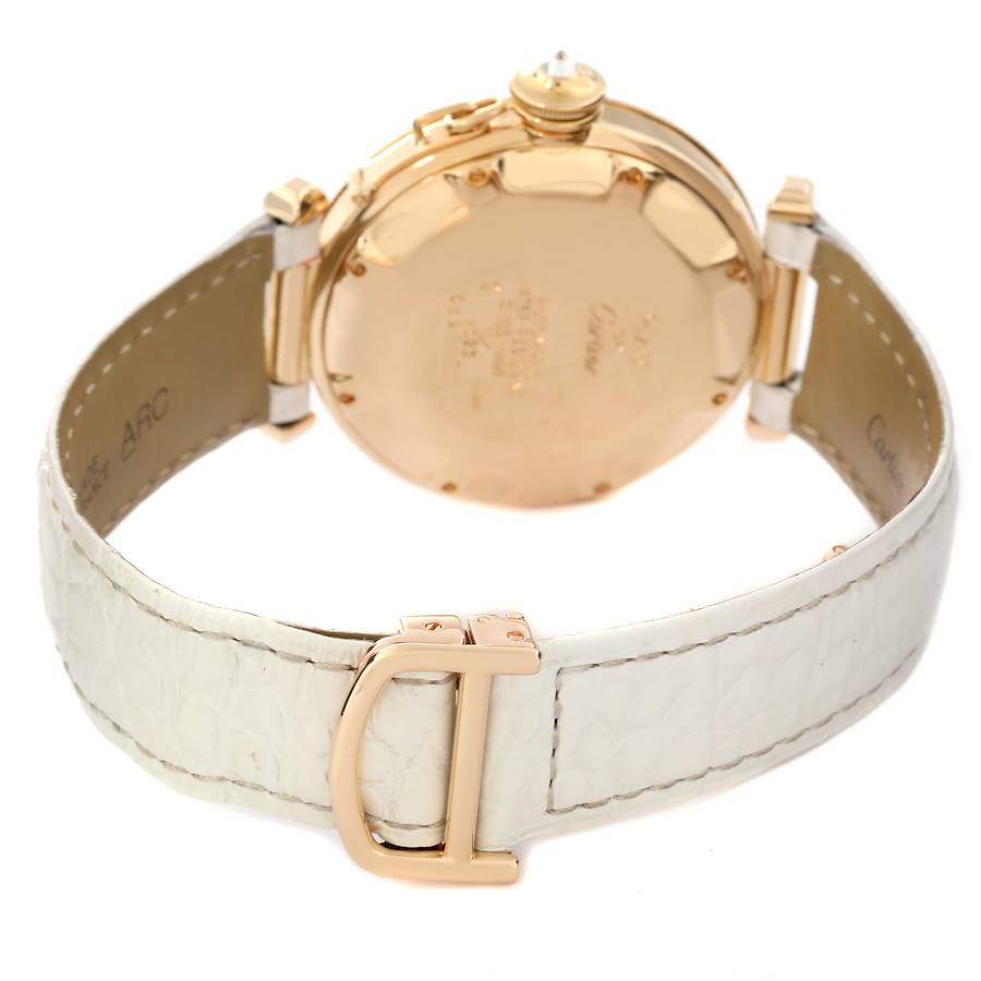 Cartier Pasha Grid 38 Yellow Gold Diamond Silver Dial Mens Watch 1023