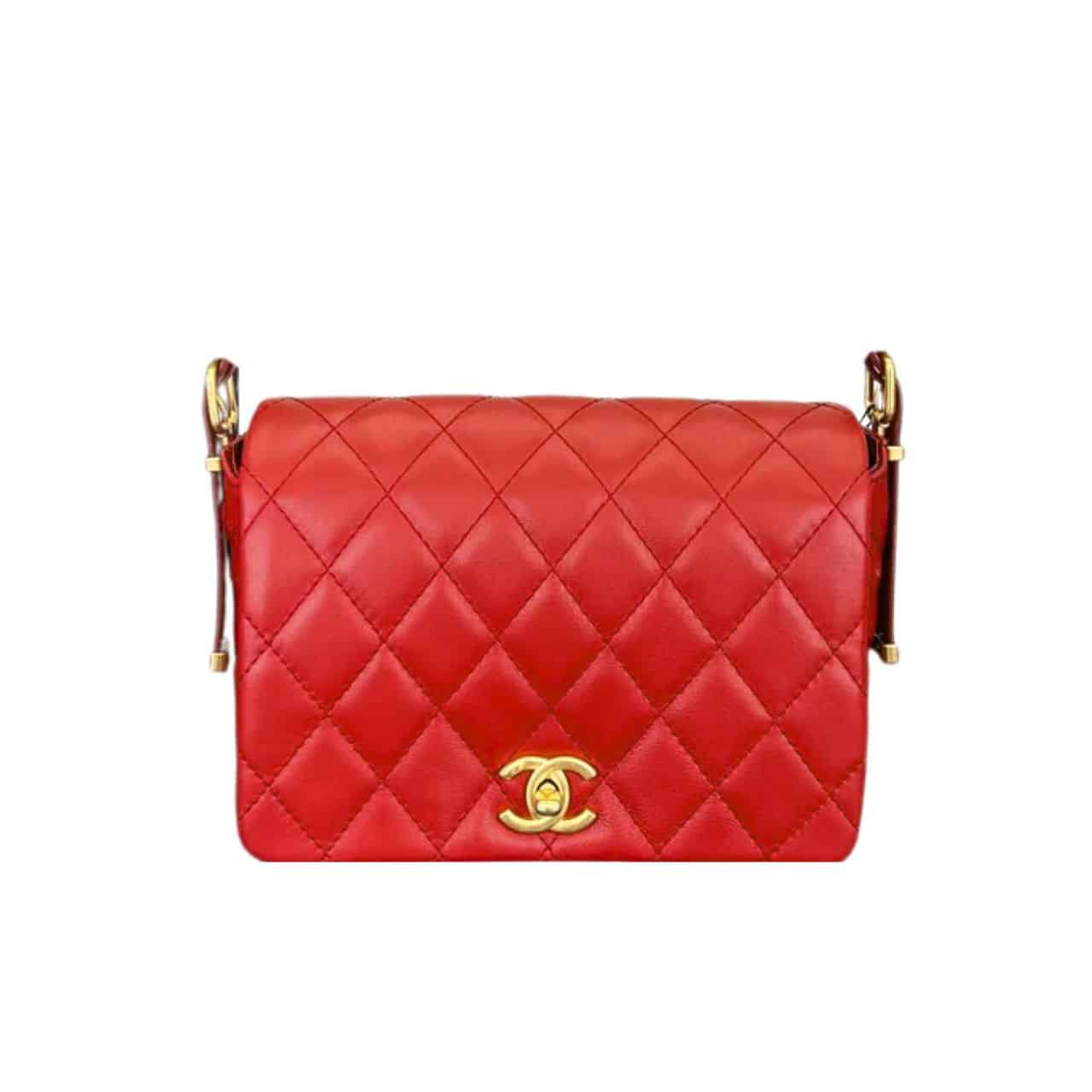Chanel 23b Small Flap Bag Red 22cm