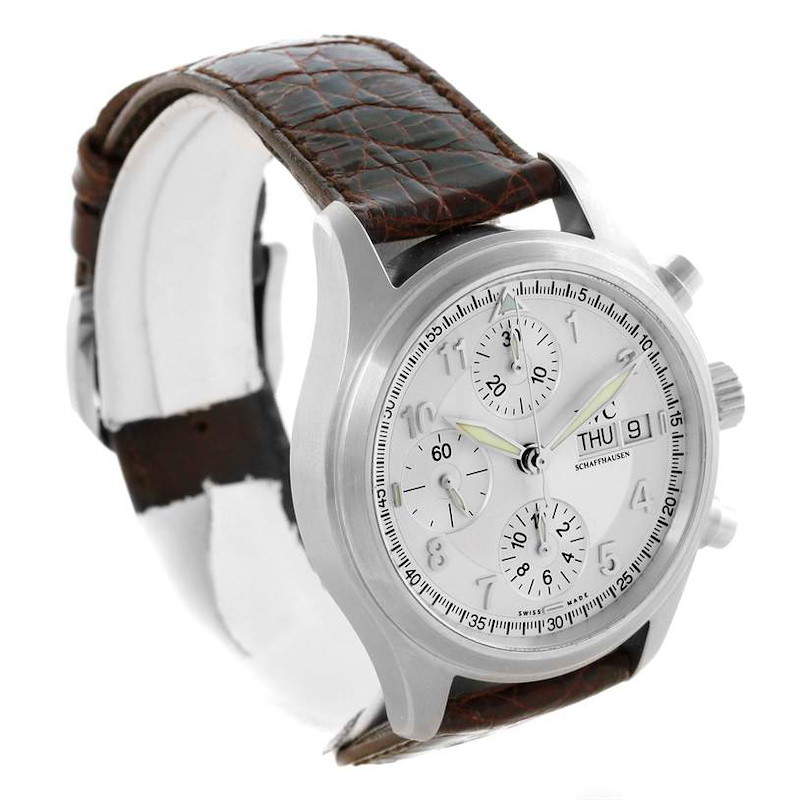 IWC Flieger Spitfire Pilot UTC Chronograph Silver Dial Watch IW325110