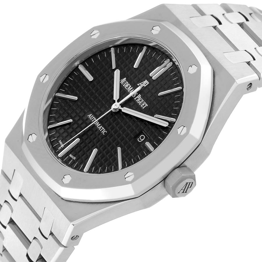 Audemars Piguet Royal Oak Black Dial Steel Mens Watch 15400ST