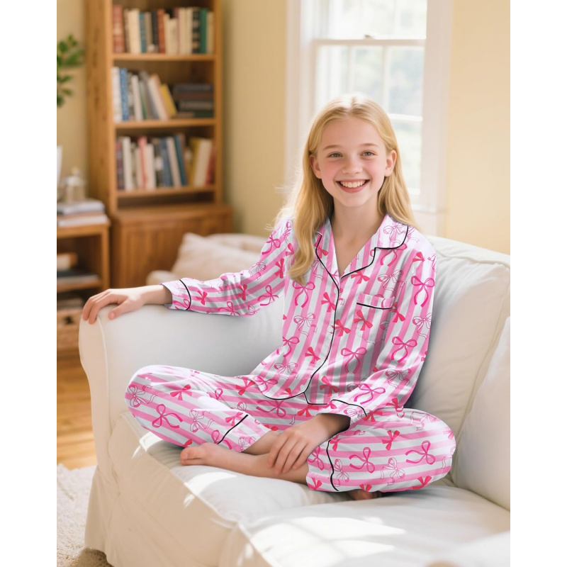 Girls Pajamas Satin Pajama Set