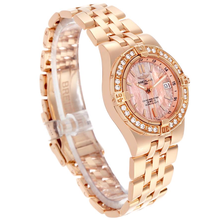 Breitling Starliner Yellow Gold Mother of Pearl Diamond Ladies Watch H71340