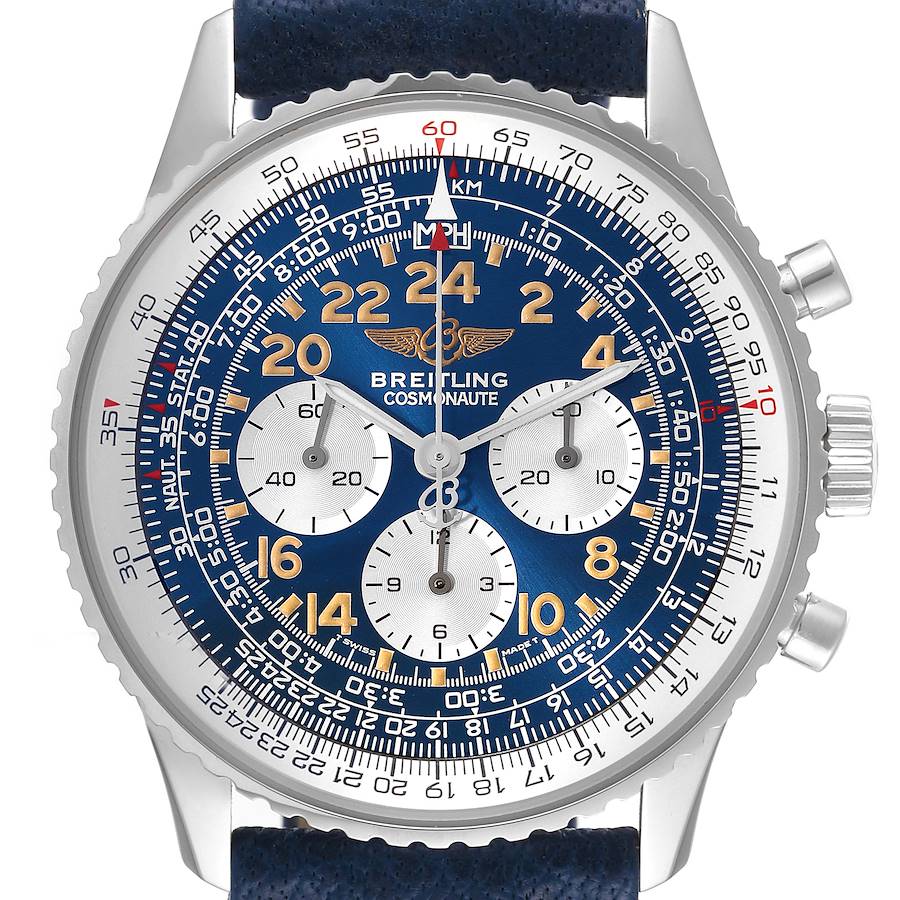 Breitling Navitimer Cosmonaute Blue Dial Chronograph Mens Watch A12322
