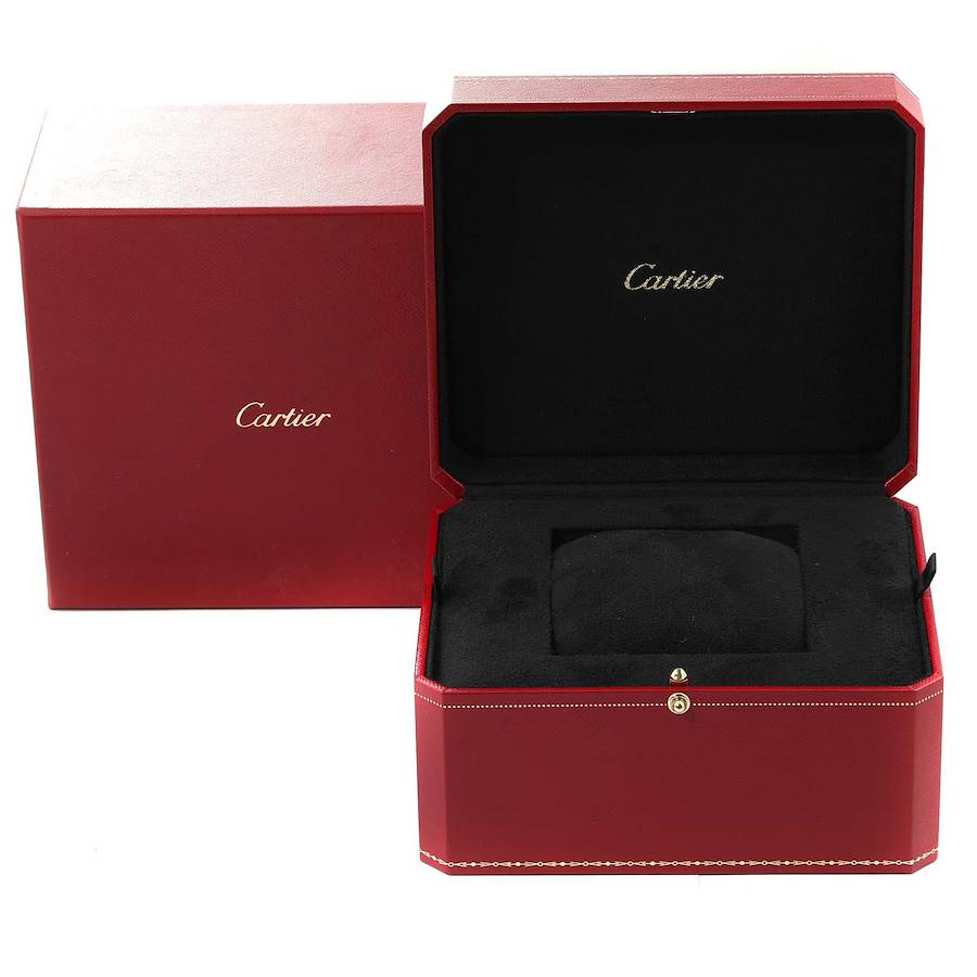 Cartier Tortue White Gold Diamond Black Strap Ladies Watch WA507231