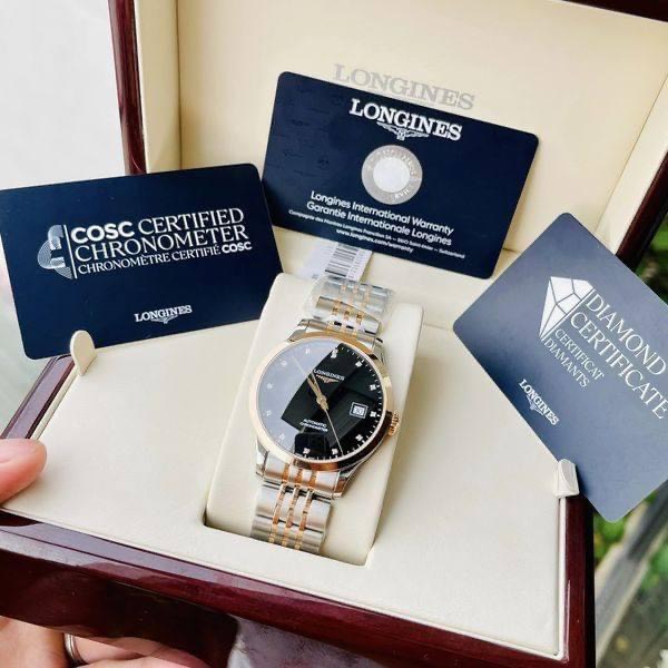 Longines Record Black Demi Rose 40mm L2.821.5.57.7