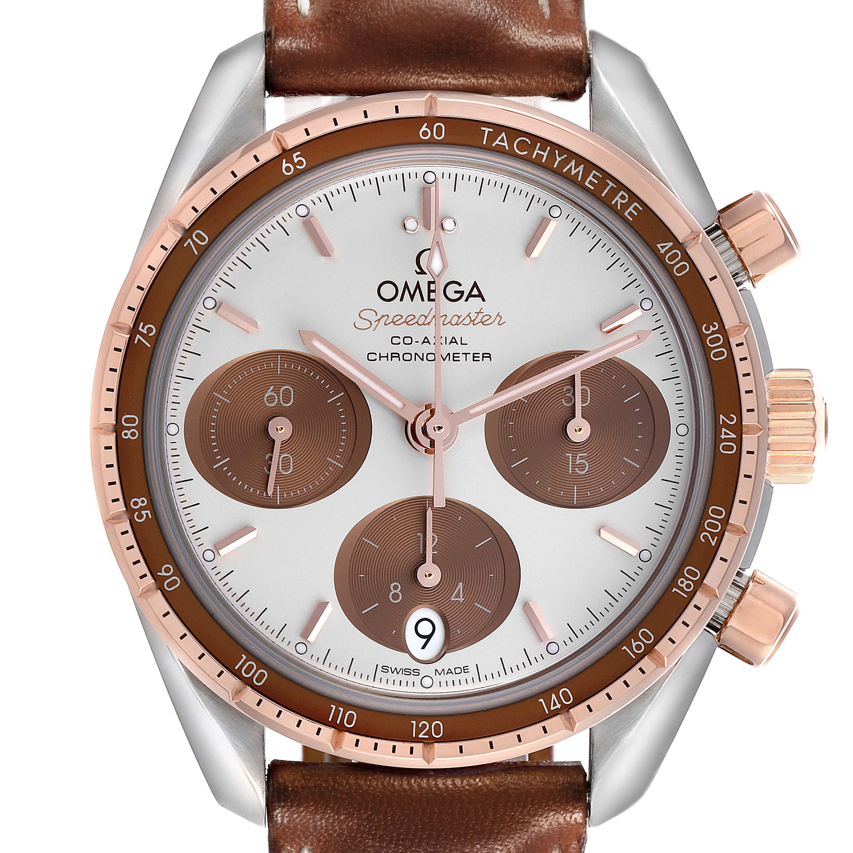 Omega Speedmaster Chronograph Steel Rose Gold Watch 38.0 MM 324.23.38.50.02.002