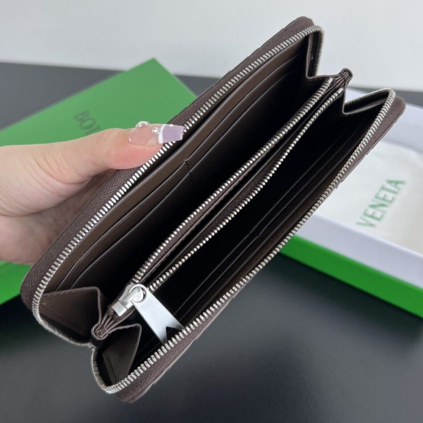 Replica Bottega Veneta Zip Long Wallet Grid