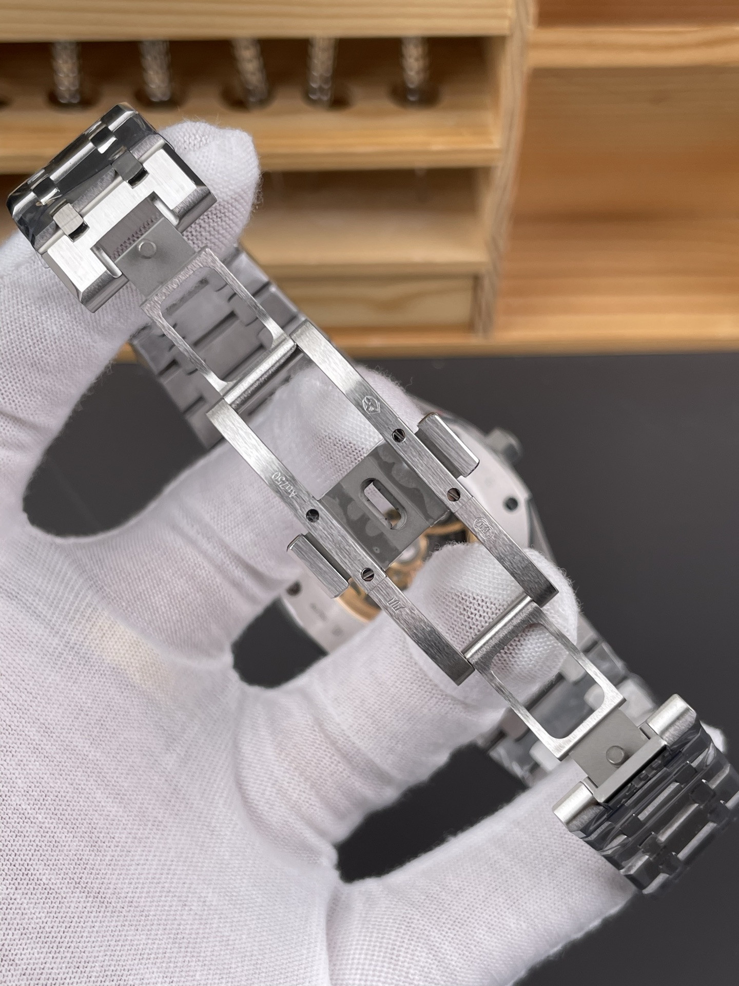 Royal Oak 15412 Square Diamond Bezel White Skeleton
