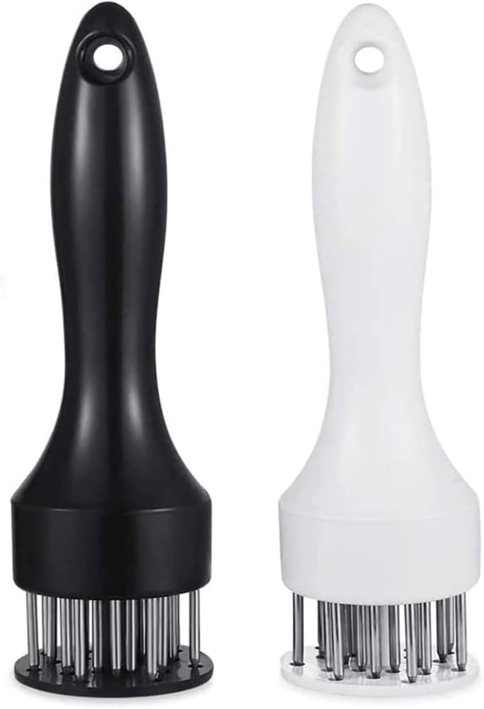 Meat Tenderizer Tool, 1 Pair Black and White, with 21 Ultra Sharp Stainless Steel Needle Blades, Profession Kitchen Gadgets