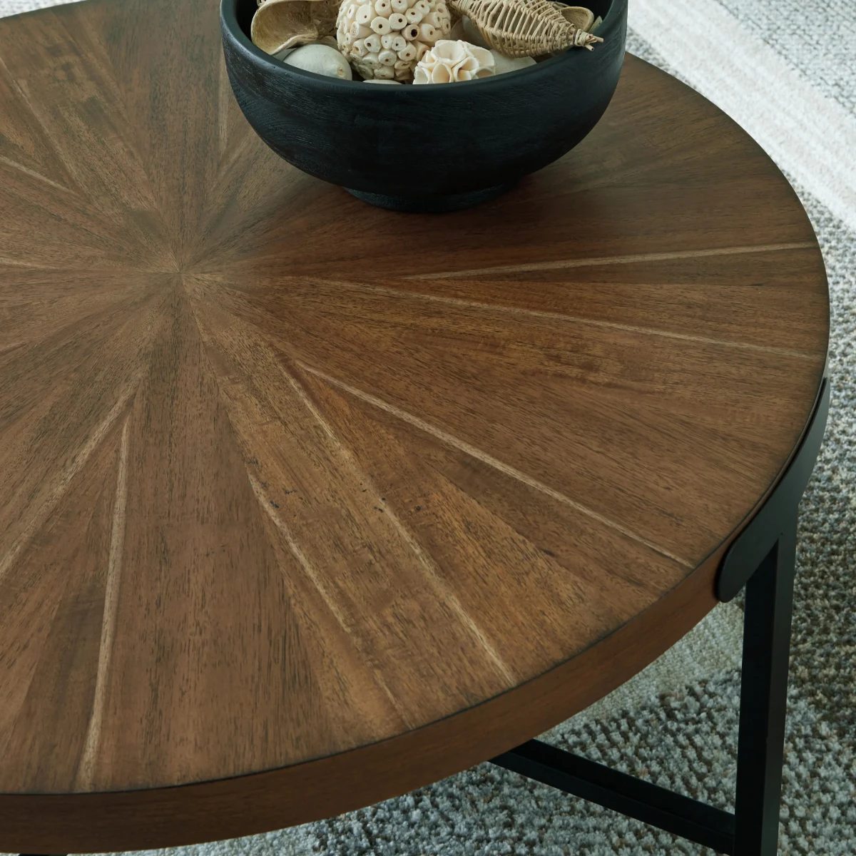 Rustic Oak Wood Accent Table Set