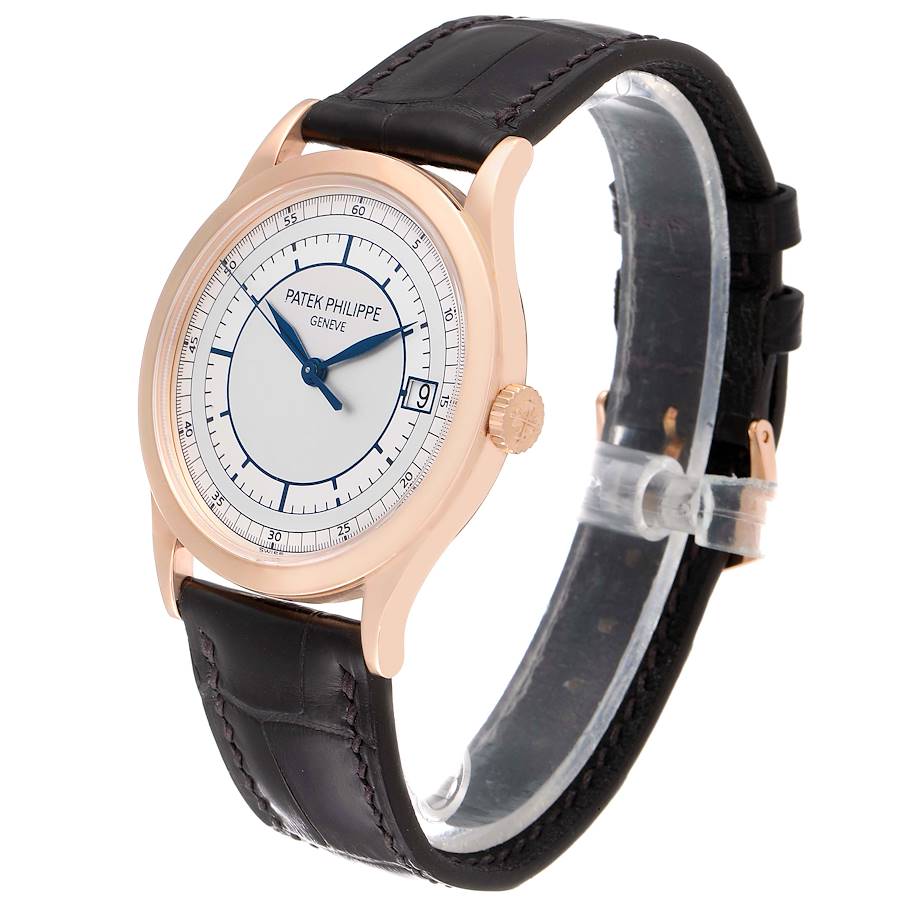 Patek Philippe Calatrava Rose Gold Silver Dial Mens Watch 5296 5296R