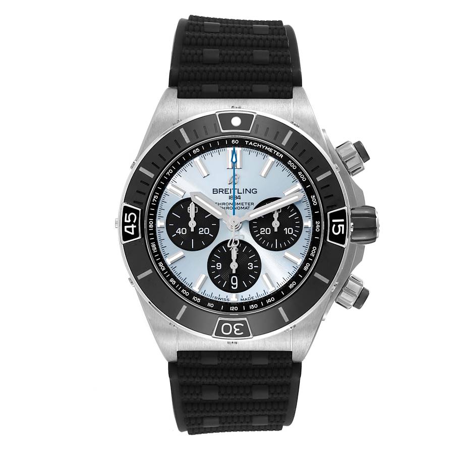 Breitling Chronomat B01 Ice Blue Dial Steel Mens Watch PB0136