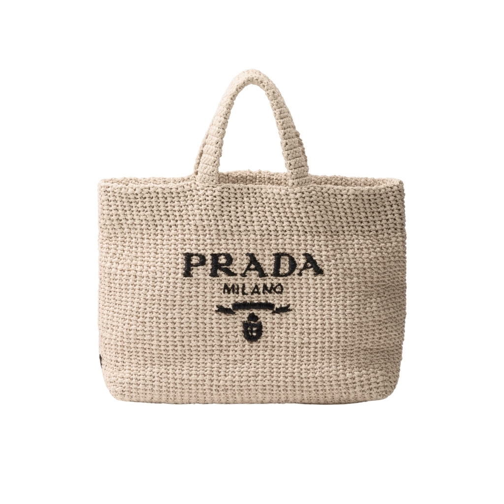 Prada Raffia Tote Bag Natural 32cm 1BG392 2C2T F0018 V OOL