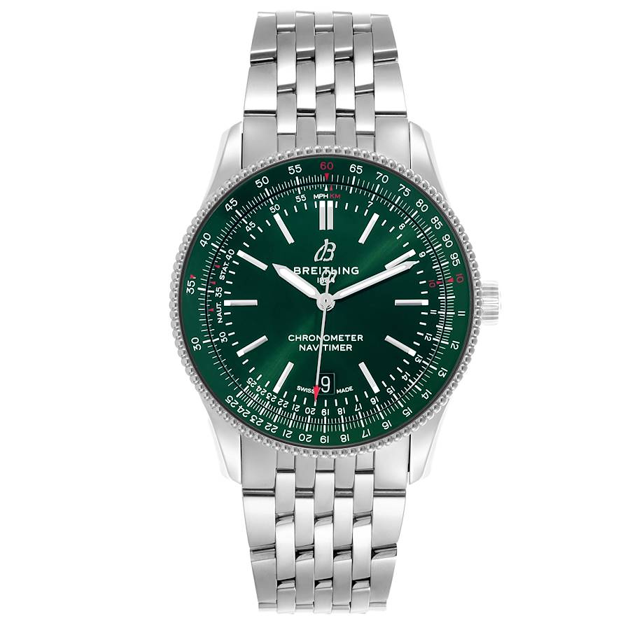 Breitling Navitimer 41 Green Dial Steel Mens Watch A17326