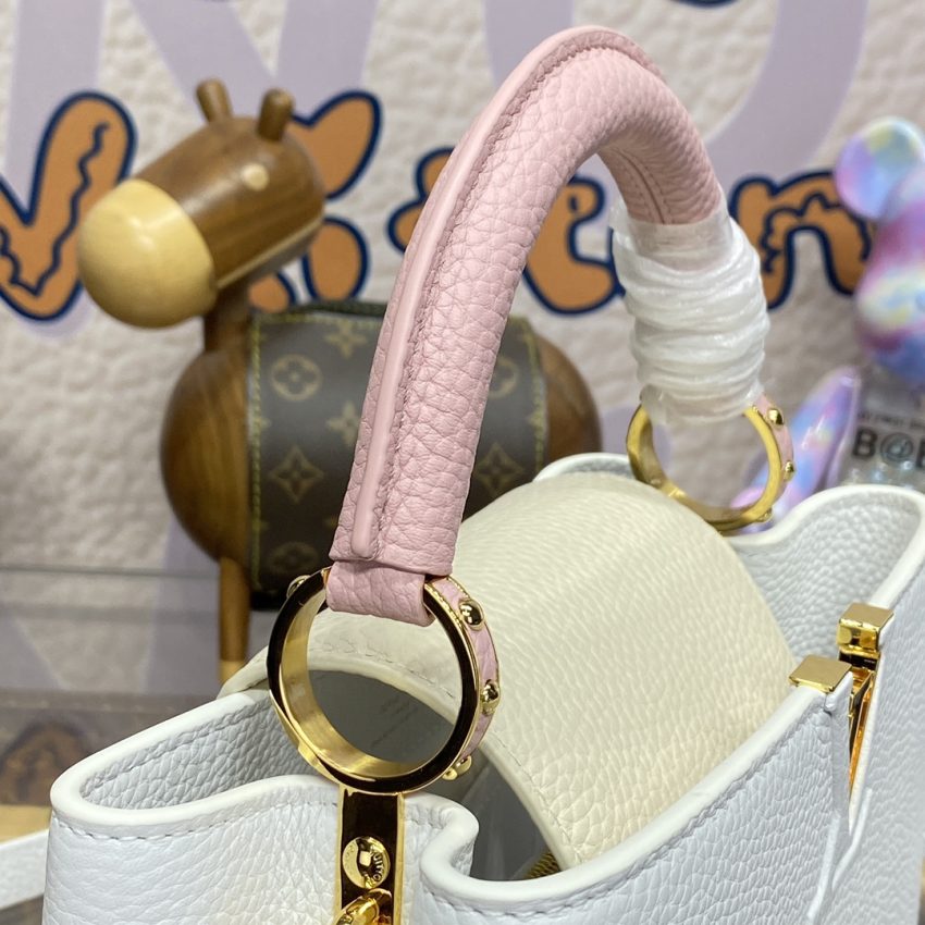 Replica Loius Vuitton Capucines White Pink