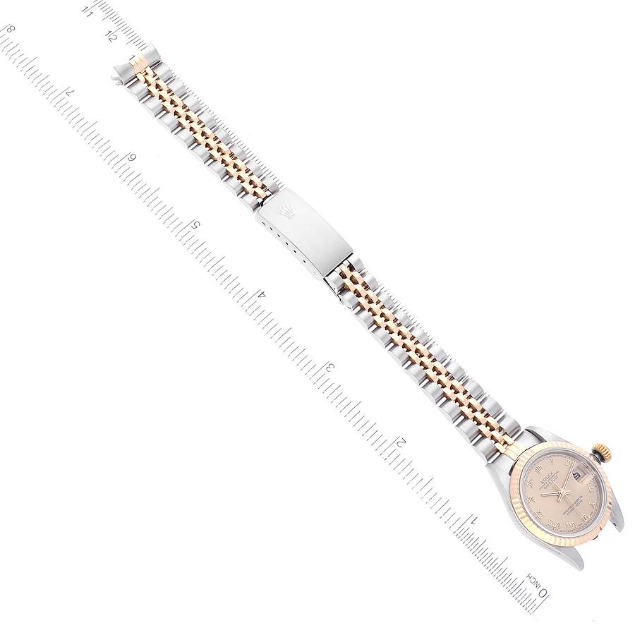 Rolex Datejust Steel Yellow Gold Champagne Roman Dial Ladies Watch 69173 Papers