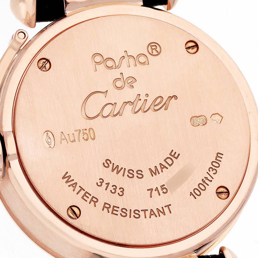 Cartier Pasha 27 Rose Gold Silver Diamond Dial Ladies Watch WJ124028