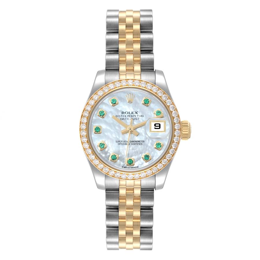 Rolex Datejust 26 Steel Yellow Gold Mother of Pearl Diamond Ladies Watch 179383