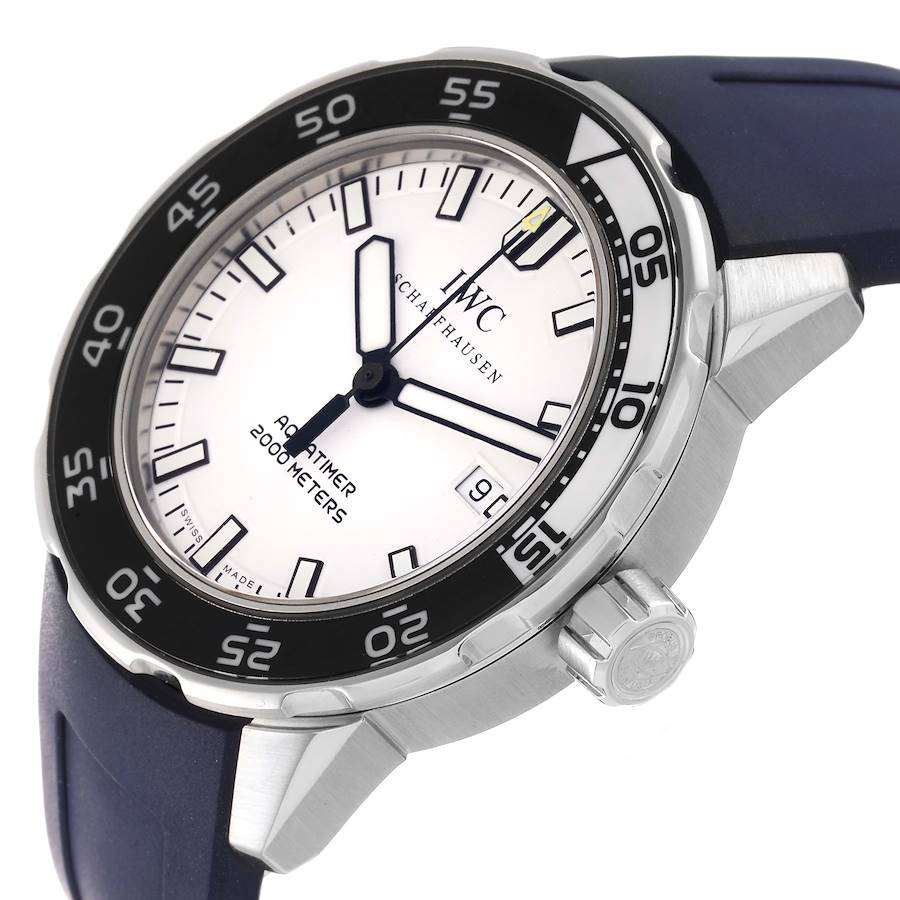 IWC Aquatimer White Dial Rubber Strap Mens Watch IW356805