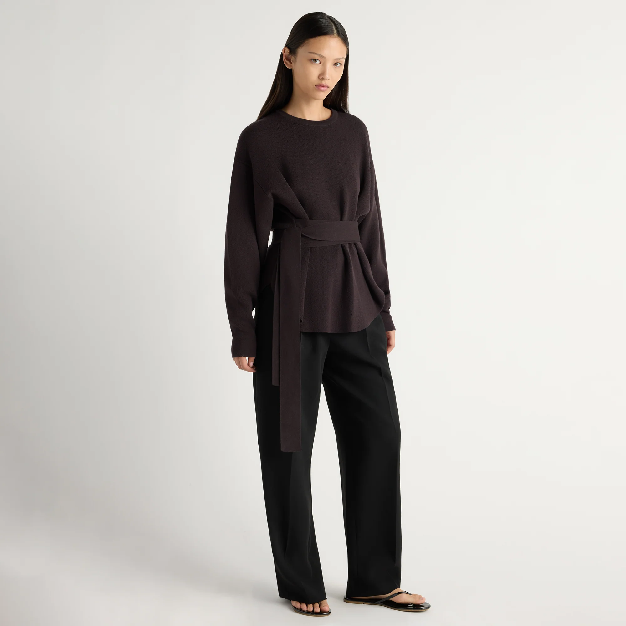 Nara Tie-Front Knit Sweater