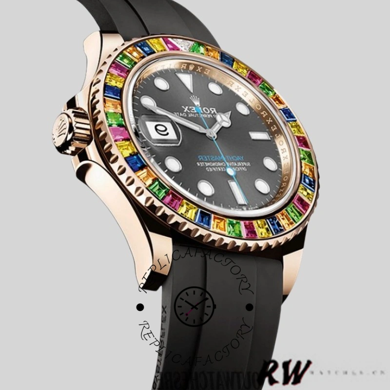 Rolex Yacht-Master 116695 Black Rubber Strap Grey Dial 40MM Mens Replica Watch