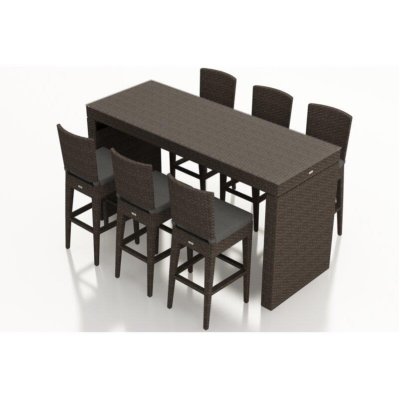 Hodge Rectangular 6 - Person 78.25'' Long Bar Height Dining Set with Cushions