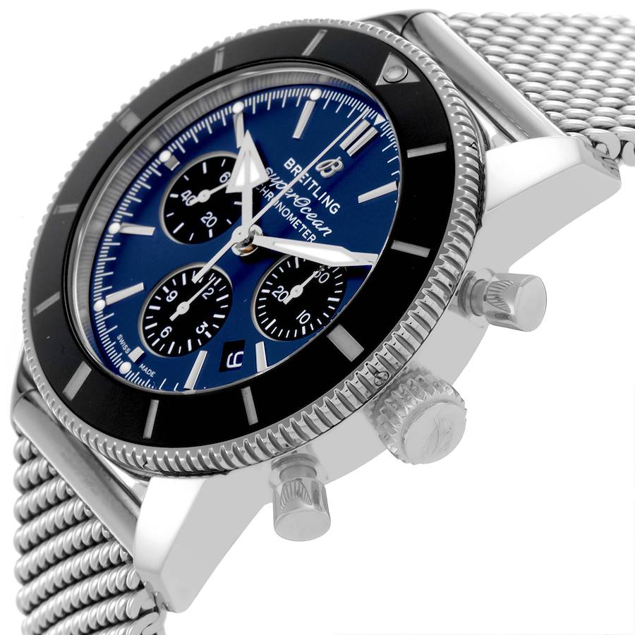 Breitling SuperOcean Heritage II B01 Blue Dial Steel Mens Watch AB0162