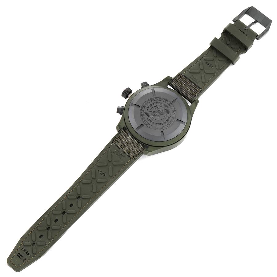IWC Pilot Top Gun Chronograph Green Ceramic Dial Mens Watch "Woodland" IW389106