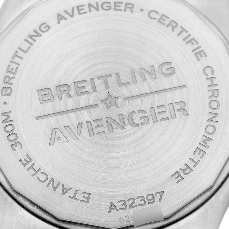 Breitling Avenger GMT White Dial Steel Mens Watch A32397