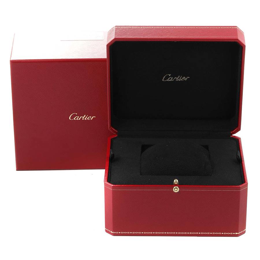 Cartier Ronde Louis White Gold Diamond Bezel Mens Watch WR007002