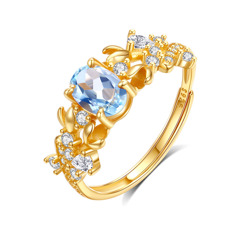 GemVibra Open Statement Ring with Mixed Crystals & Rhinestone Accents