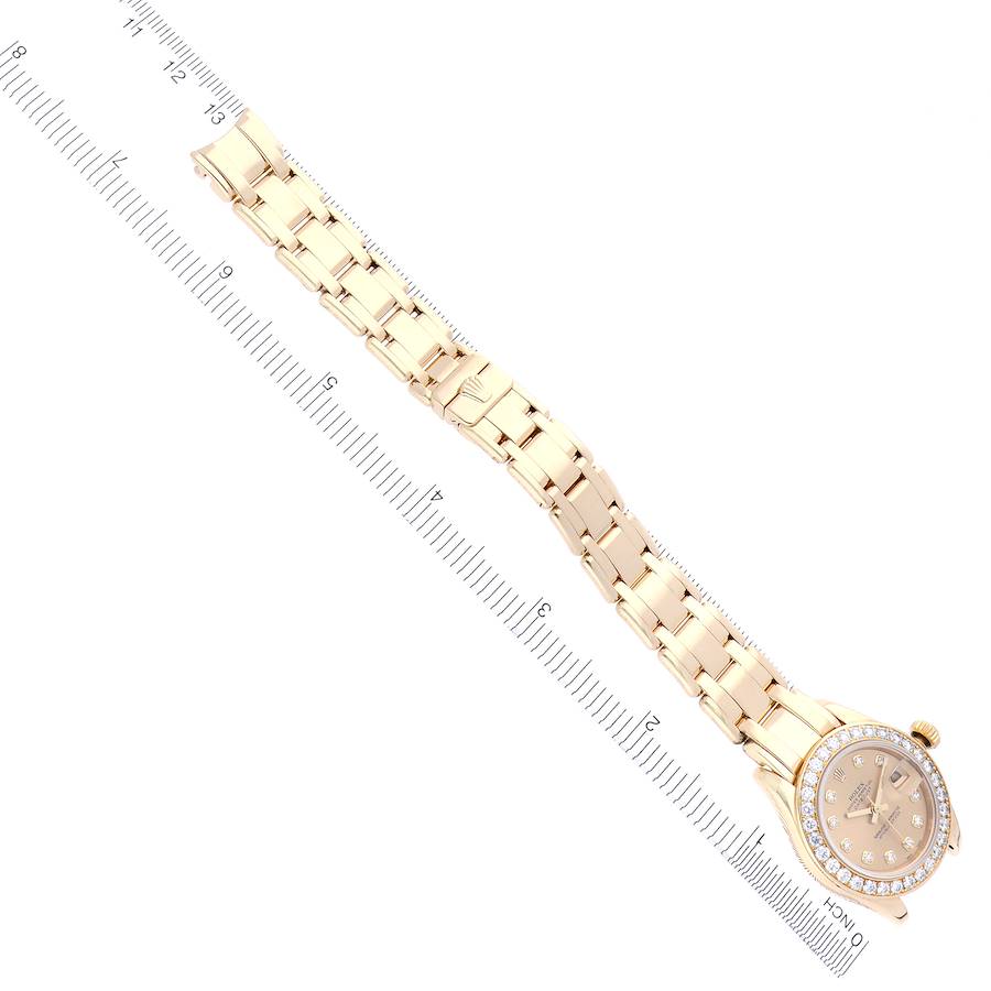 Rolex Pearlmaster Yellow Gold Diamond Dial Bezel Watch 80298