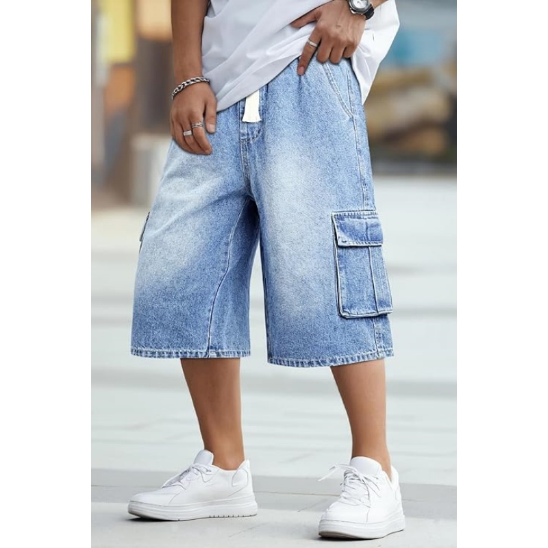 Mens Baggy Jean Shorts