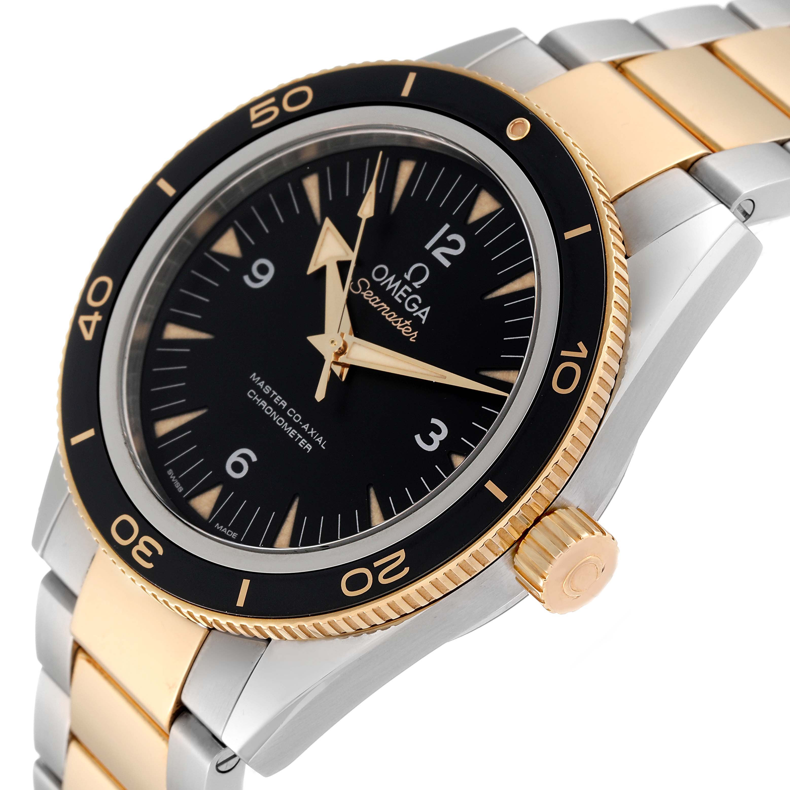 Omega Seamaster 300 Steel Yellow Gold Mens Watch 41.0 MM 233.20.41.21.01.002 Card