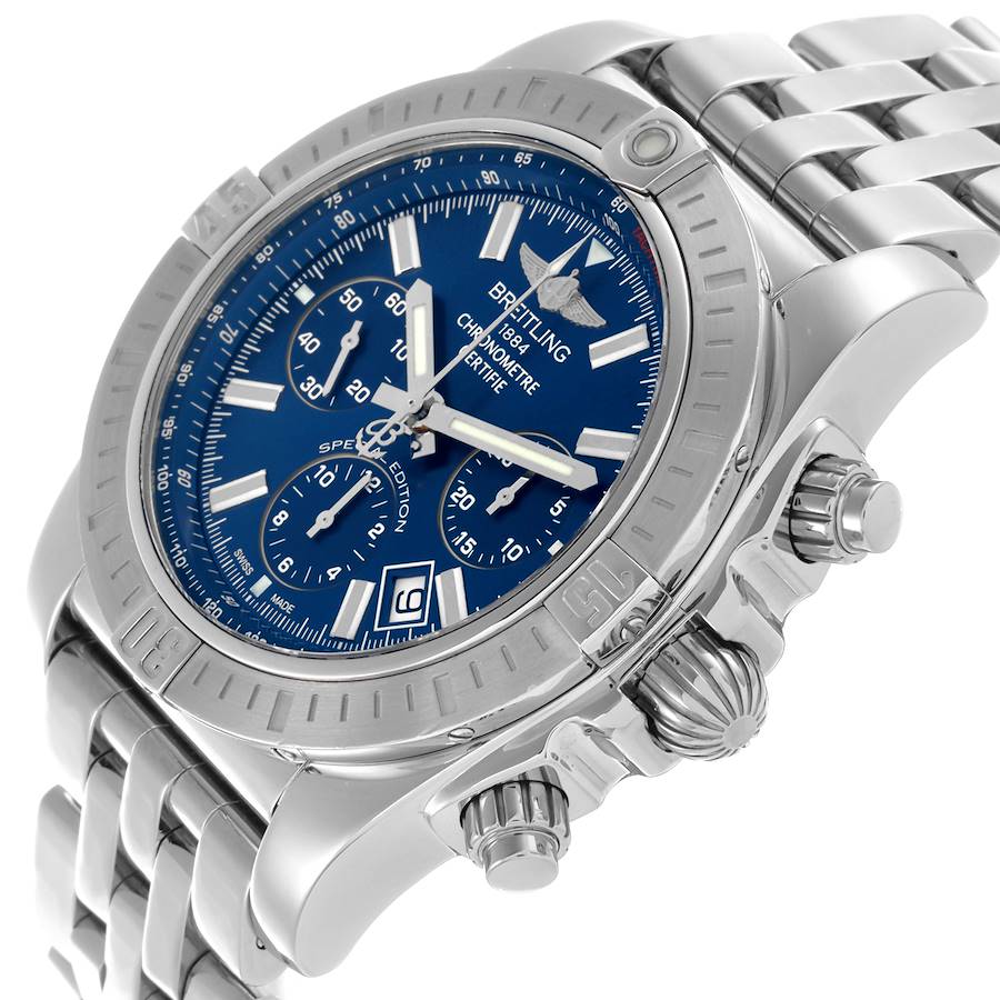 Breitling Chronomat Airbourne 44 SE Blue Dial Steel Mens Watch AB0115s