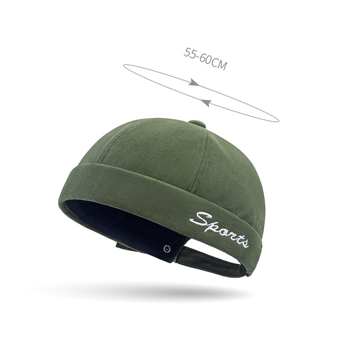 Men's Retro Letter Pattern Hip-hop Adjustable Brimless Hat